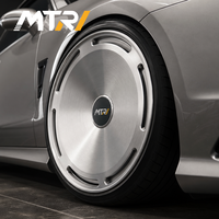 MTRI Silent Glide EV 20x8.5 Jante en alliage d'aluminium forgé, nouveau fini argent brossé, à disque aérodynamique rainuré, faible dragage