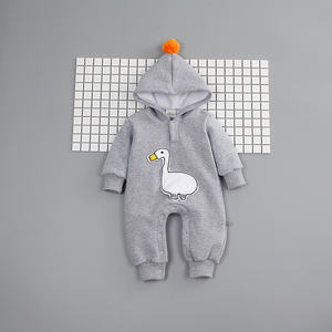 Ropa de invierno para bebés de Google Baby Shops, mono de manga larga de color sólido, mono de pato lindo para bebés - Product Image 4