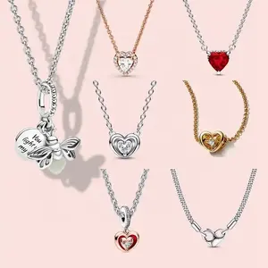 Высокое качество оптом Циркон 925 Серебряные модные ювелирные изделия женские ожерелья Быстрая доставка