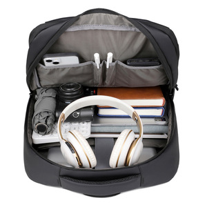 Sac à dos en cuir imperméable multifonctionnel simple pour homme, logo personnalisé, sac d'affaires décontracté avec design personnalisé - Product Image 6