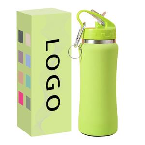 Botella de Agua Deportiva Moderna con Logotipo Personalizado, Aislada al Vacío, de Doble Pared, de Acero Inoxidable Engrosado, con Asa Portátil y Tapas, 600 ml 750 ml - Product Image 4