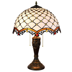Lightslighting 16 inch kính màu bàn đèn Jewel lightslighting gỗ gụ Đồng bảng đèn - Product Image 6