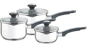 Ensemble de casseroles en acier inoxydable de style moderne pour la cuisine et les restaurants, avec poignées en bakélite et fond à induction, <span class=keywords><strong>couvercle</strong></span> en verre, 6 pièces - Product Image 5