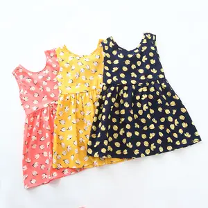 Vintage Style Kids Infant floral Sleeveless Summer Clothing Baby Girl Dress 100% cotton