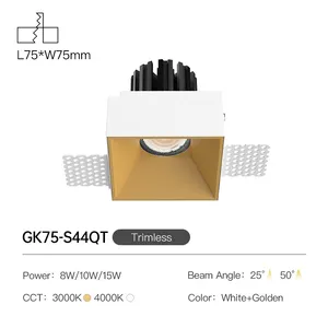 Xrzlux 10W ETL COB Trần xuống ánh sáng lõm không thấm nước IP44 Led Downlight trong nhà phòng tắm Chiếu Sáng Đèn vuông LED Spotlight