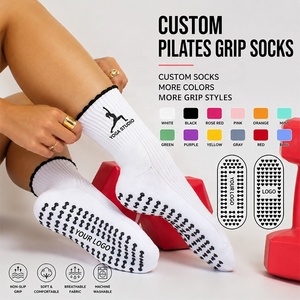 Calcetines de Pilates de Lujo Personalizados OEM con Logotipo Bordado, Calcetines de Yoga con Volantes Personalizados, Calcetines de Pilates con Agarre de Silicona <span class=keywords><strong>Uniq</strong></span> - Product Image 1