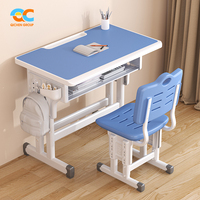 Qichen Premium Mobilier scolaire de style moderne quantité minimale de commande bas Ensemble de chaises de bureau d'école confortables Assemblage facile Table d'école réglable