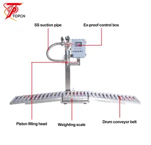 Chemical Semi Automatic Coating Paint Lubricant Ink Diluent Engine Oil 200L Big Pail Drum Filler Filling machine