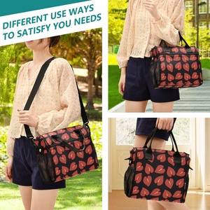 Bolsas Térmicas para Almuerzo con Asa y Diseño Personalizado de Flor de Anturio Roja de Hawái, Aloha Summer, para Mujer - Product Image 5