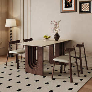 โต๊ะอาหารไม้ไผ่ รูปทรงสี่เหลี่ยมผืนผ้า สไตล์โมเดิร์น เรียบง่าย สีวอลนัท สำหรับบ้าน อพาร์ทเมนต์ขนาดเล็ก ผลิตในจีน บรรจุภัณฑ์แบบส่งทางไปรษณีย์ - Product Image 2