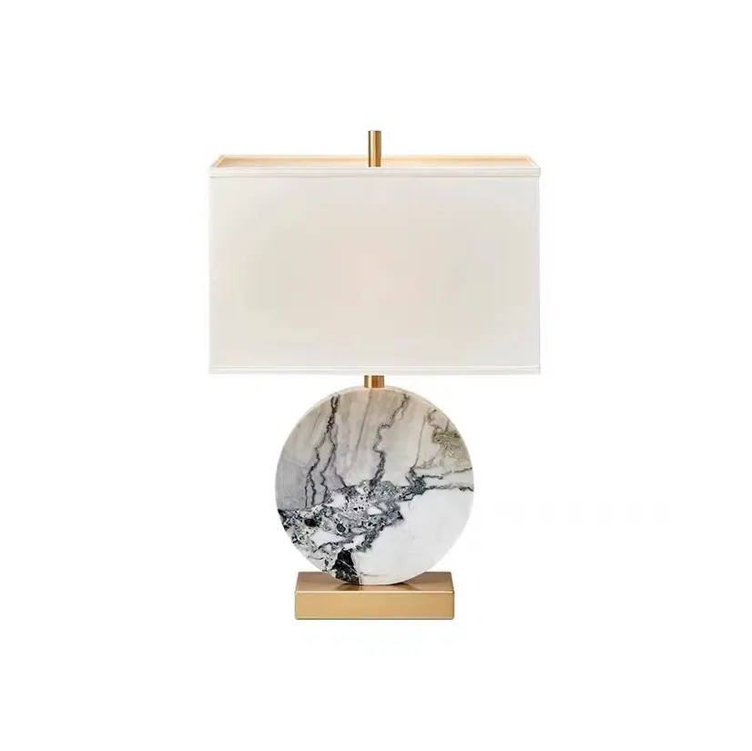 Modern Stone Carving table light hotel marble table lamp living room decoration luxury bedroom bedside lamp