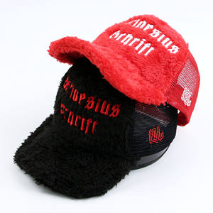 Hochwertige pelzige Gorras Rahmen Baseball Mesh Hut Verkäufer 5 Panel gestickte Logo Mesh Cap benutzer definierte Samt Trucker Hut für Erwachsene - Product Image 2