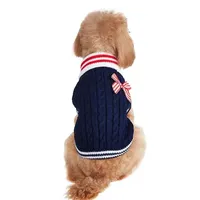 Vêtements d'hiver en coton pour animaux de compagnie, design classique mignon, couleur contrastée, manteau décontracté universel, pull chaud personnalisé pour petit chien
