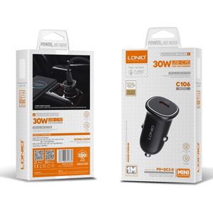 Cargador de Coche USB C de Carga Rápida LDNIO C106 QC30W, Cargador Tipo C de Carga Rápida para Teléfono, Adaptador de Cargador de Coche - Product Image 1