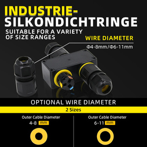 IP68电缆防水连接器Y分支连接器2针3针24A 450V电缆电线密封套连接器 - Product Image 5