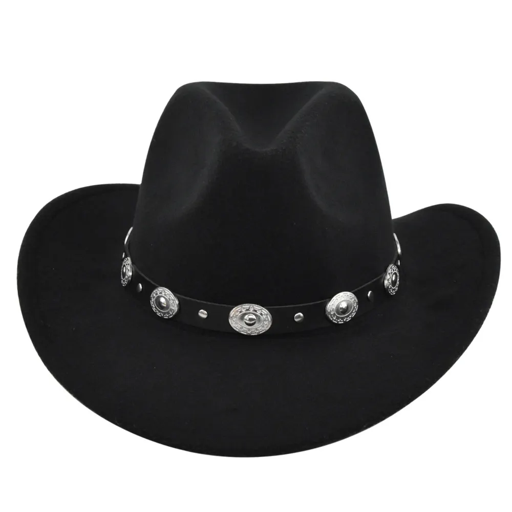 Vente en gros de chapeau de cowboy classique vintage jazz chapeau melon ethnique en tweed chapeau Fedora en feutre vintage