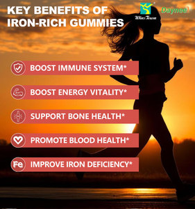 Gummies Riches en Fer avec Multivitamines, Zinc, Vitamine C, Folate, Complexe B, Saveur Baies – Favorisent la Santé Sanguine et l'Énergie – 60 Gummies – Complément Alimentaire - Product Image 4