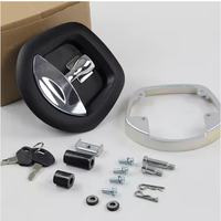 Serrure de porte compacte pliable en T avec poignée queue de baleine pour camping-cars, caravanes et remorques, avec fonction de déverrouillage par clé