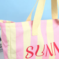 Sac fourre-tout en toile rayée personnalisable OEM ODM, écologique, durable, pour la plage et le shopping, impression personnalisée, taille et emballage sur mesure
