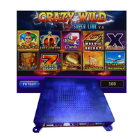 Crazy Wild TICKGEM Original, Máquina Tragamonedas Roja, Material PVC, Pantalla Doble, Multijuego, PCB de Juego de Frutas con 2/10 Botones, Reproducción Automática, Inglés