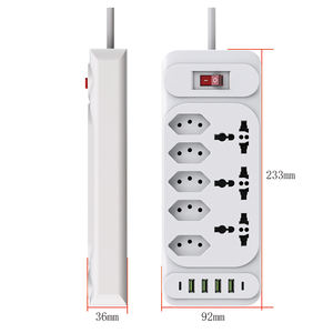 Prise de courant électrique brésilienne 7 <span class=keywords><strong>prises</strong></span> 4 B 2m Extension multiprise Protection contre les surcharges prise murale en cuivre UK EU AU - Product Image 2