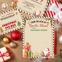 8 Ensembles de Lettres Officielles du Père Noël et Certificats de la Liste des Bonnes Nains du Père Noël pour Noël