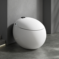 WC intelligent automatique en forme d'œuf avec bidet intégré, siège chauffant, fixation au sol, pour salle de bain