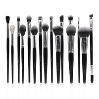 V.Lovely Juego de 16 Brochas de Maquillaje para Polvo, Base, Corrector, Rubor, Sombra de Ojos y Cejas, Color Negro, Herramientas Cosméticas