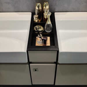 Meubles de salle de bain modernes en bois, armoire étanche, meuble-lavabo flottant double de 60 pouces avec plateau - Product Image 6