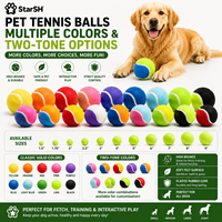 Balles de tennis pour animaux de compagnie à rebond élevé, disponibles en tailles de 1,5 à 9 pouces, avec couleurs personnalisées, emballage et service OEM/ODM pour la vente en gros