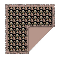 Couverture d'emmaillotage réversible pour bébé à imprimé chat sorcière d'Halloween, bord à volants, double couche en flanelle, pour nouveau-né