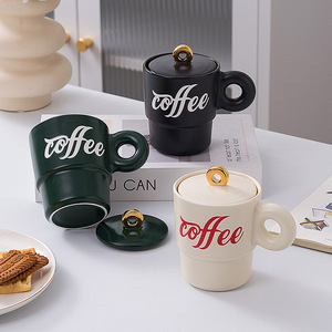 Custom Logo Creative Couples 380Ml 12Oz Porcelain Tea <b>Cup</b> Cute Water <b>Cup</b> Milk Tea Breakfast <b>Cup</b> <b>Ceramic</b> Coffee Mug With Gold Lid - Product Image 3