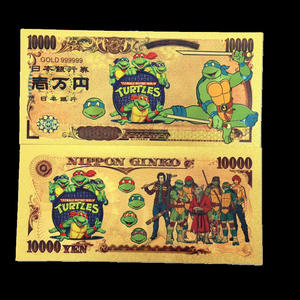 Moneda Conmemorativa de Personajes de Anime Japonés, <span class=keywords><strong>Tortugas</strong></span> <span class=keywords><strong>Ninja</strong></span>, con Hoja de Oro, para Juego de Billetes, Regalo Coleccionable, Gran Venta - Product Image 5