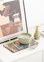 Coffret Matcha en Céramique Traditionnel avec Logo Personnalisé, Coffret Cadeau pour Amateurs de Matcha, Poudre de Thé Matcha du Japon, Fouet et Outils, Kit de 8 ou 4 pièces