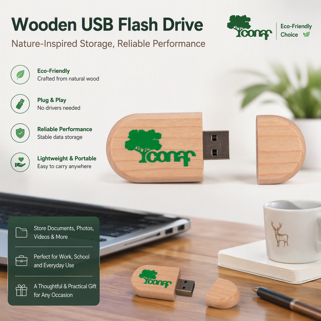 Custom Logo Eco-Friendly Modern Wooden USB Flash Drives 8GB Custom Colors Expand Memory USB2.0/3.0