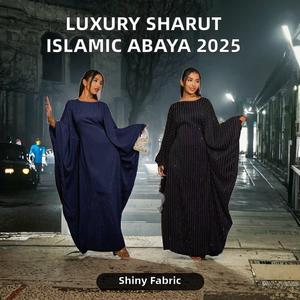 All'ingrosso Sharut abito di lusso Abaya per le donne Dubai elegante islamico <span class=keywords><strong>farfalla</strong></span> Design strass modesti abiti per dritto solido - Product Image 2