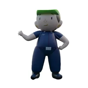 Personalizado gigante publicidad inflable Niño con sombrero personaje de dibujos animados modelo globo inflable PVC personaje de dibujos animados modelo