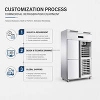 Congélateur commercial monotempérature à refroidissement par ventilateur, vertical, congélation rapide, refroidi par air, avec bac d'insertion, pour usage en restaurant, fruits de mer