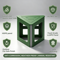 Plateforme triangulaire imperméable et écologique pour chiens et chats, en fibre d'acier inoxydable, équipement d'entraînement et de jeux pour animaux de compagnie