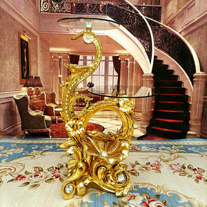 European-style luxury high-end indoor flower <b>stand</b> electroplated gold-plated living room <b>TV</b> cabinet <b>floor</b> ornaments - Product Image 1