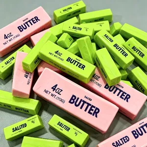 Juguete Antiestrés de EVA Suave y de Ascenso Lento con Forma de Mantequilla Salada Rosa y Verde de 4oz para Oficina y Relajación 3Z - Product Image 3