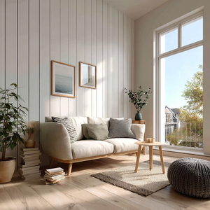 VSME - Panneaux muraux en lambris blancs, lames verticales modernes pour la décoration intérieure, installation facile en DIY - Product Image 6