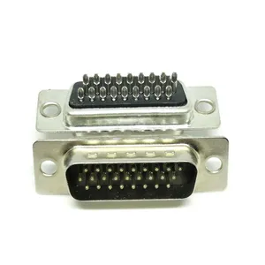 Db26 Mannelijke Connector 26 Pin Zwarte Connector Soldeer Type 2 Rij 26 Way Kabelbevestiging