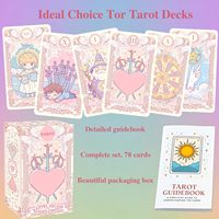 Vente en gros de cartes de tarot personnalisées, 78 cartes, couleurs pastel, jeu de tarot moderne, guidance spirituelle mystique, cartes de divination, papier, portable, OEM, ODM
