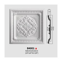 Rejilla de Techo Moderna de Poliuretano al por Mayor de Fábrica Auuan para Decoración de Interiores de Hoteles, Medallón de Techo Cuadrado, Decoración de Iluminación de Techo