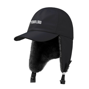 Chapeau de trappeur personnalisé avec cache-oreilles en fausse fourrure, fabricant OEM & ODM, chapeau de trappeur thermique coupe-vent pour usage extérieur - Product Image 4