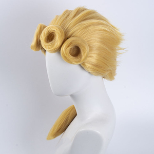 Pelucas de Cosplay Ainizi de 42 cm, Trenzas Rubias, Personaje de <span class=keywords><strong>Giorno</strong></span> <span class=keywords><strong>Giovanna</strong></span>, de JoJo's Bizarre Adventure - Product Image 2