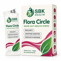 Bandes buccales végétaliennes sans gluten à marque privée Flora Circle : se dissolvant en quelques secondes, favorisent la santé intestinale grâce aux probiotiques
