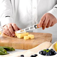 Ensemble d'ustensiles de cuisine avec manche en bois, fouet en acier inoxydable, outils de pâtisserie, couteau à pizza et à fromage, ensemble de 10 ustensiles