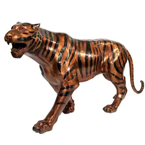 Estatua de tigre de bronce de tamaño real de Animal grande de alta calidad